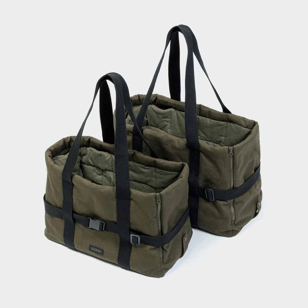 Größenvergleich Cloud7 Hundetasche Turin Canvas Olive