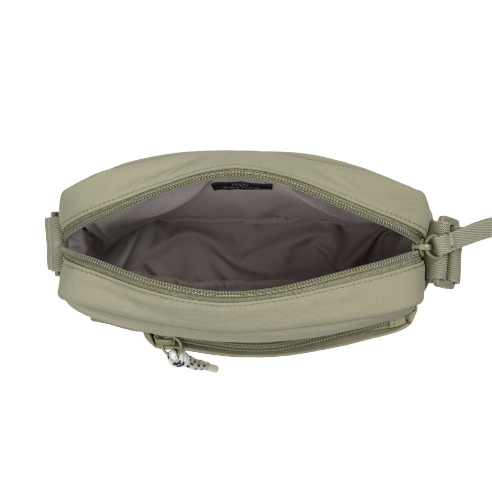 Großes Fach mit Reißverschluss Gassitasche NOKA Crinkled Pale Olive - PALOPA