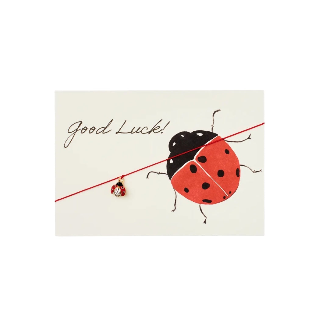 Grußkarte | Armbandkarte: Good Luck! Ladybug by Vivi.