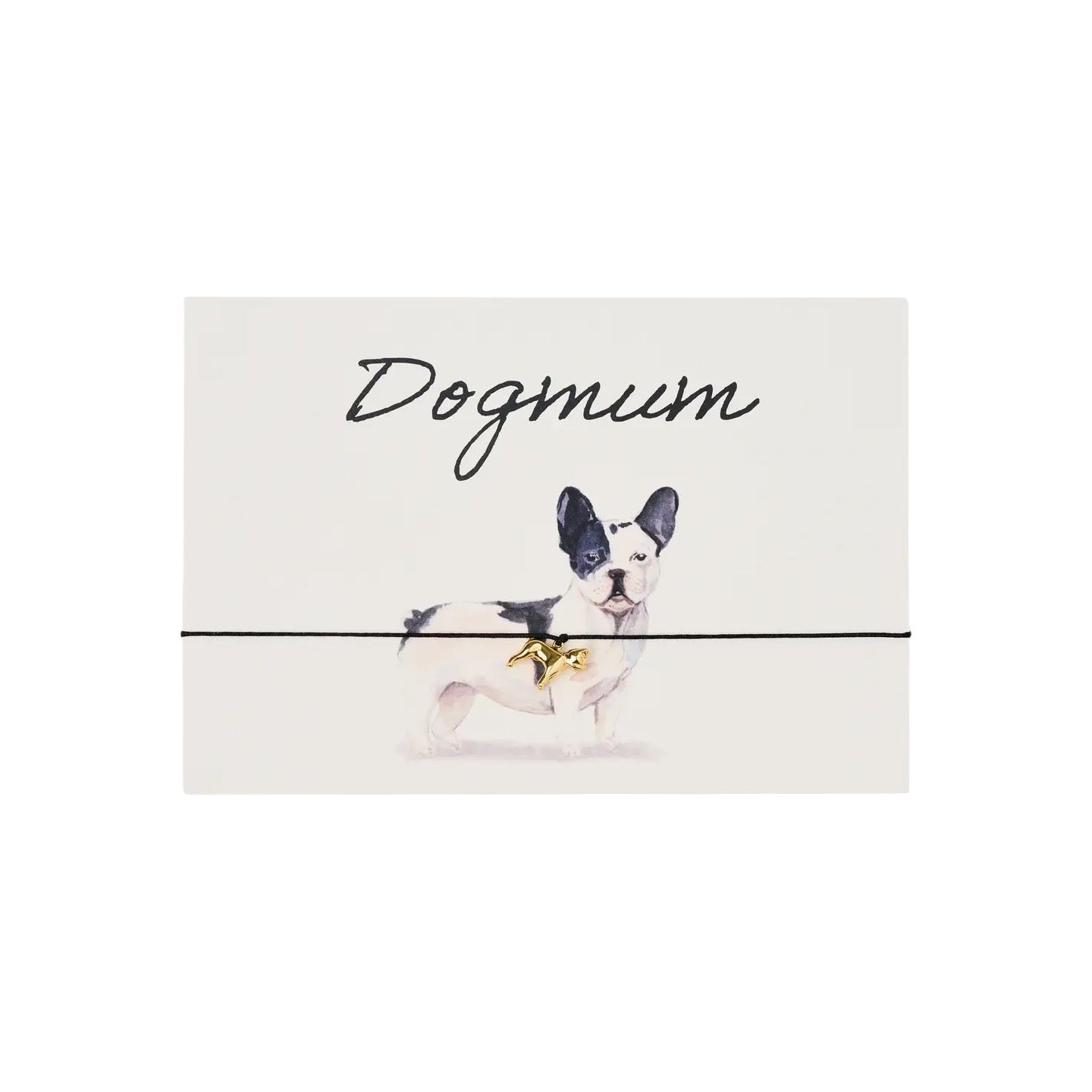 Grußkarte | Armbandkarte: Dogmum - Französische Bulldogge Schwarz by Vivi.