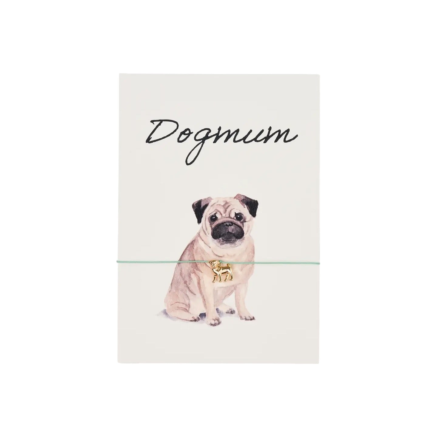 Grußkarte | Armbandkarte: Dogmum - Mops by Vivi.