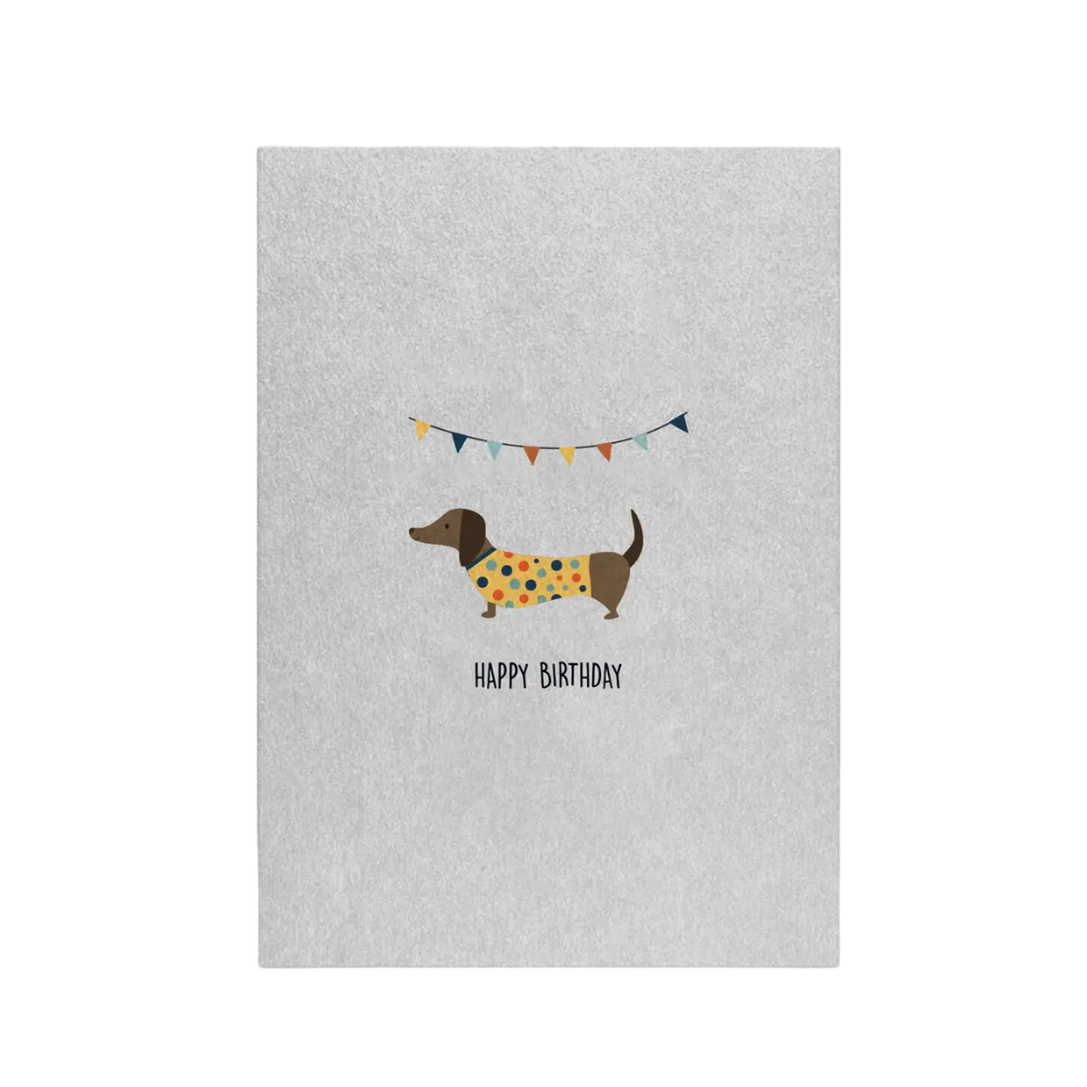 Grußkarte Happy Birthday Dackel - Naturbedacht