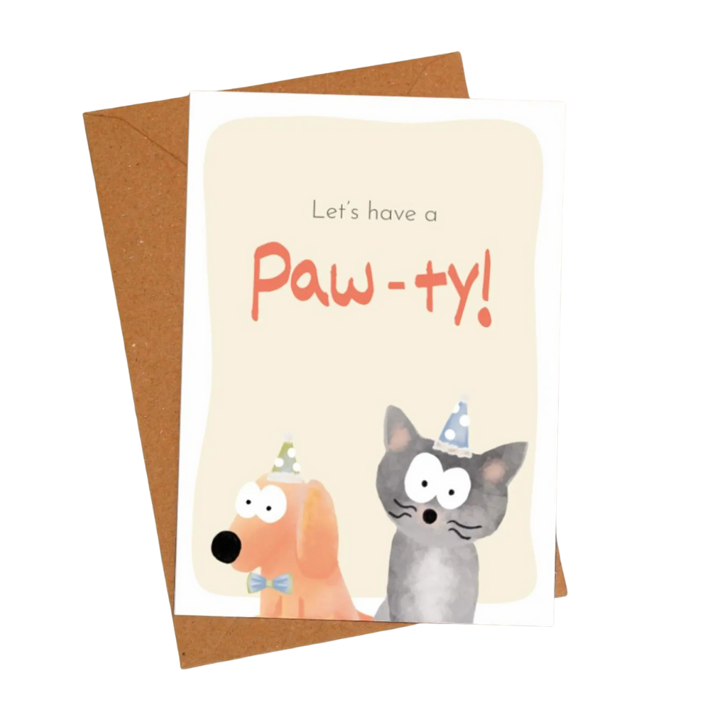 Grußkarte Let's have a Paw-ty mit Umschlag - Buchbilderei