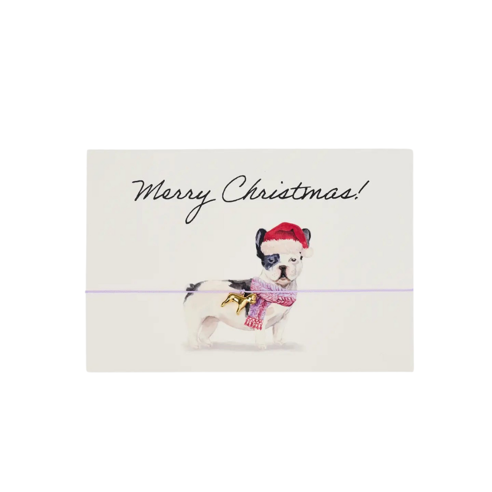 Grußkarte | Armbandkarte: Merry Christmas - Französische Bulldogge by Vivi.