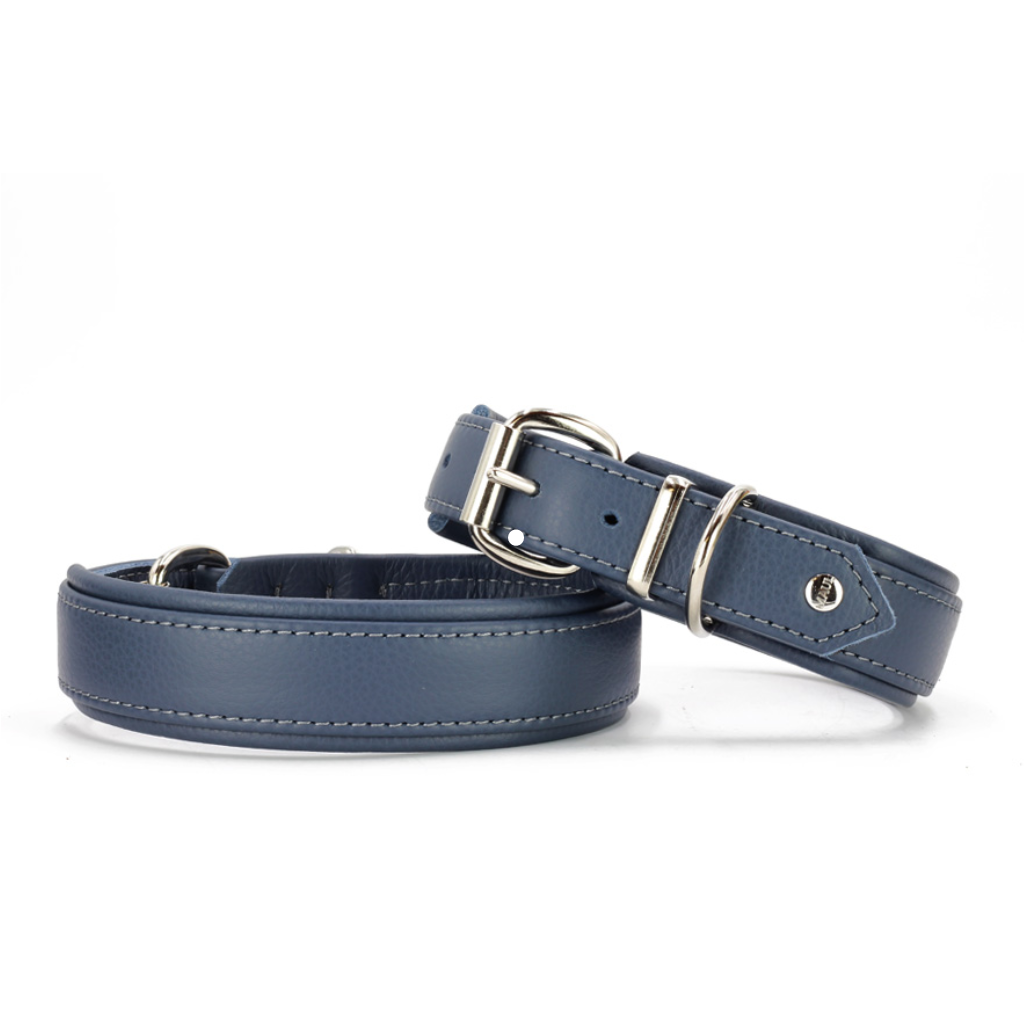 Halsband Klassik Soft Leder Jeansblau - MAUL Ledermanufaktur