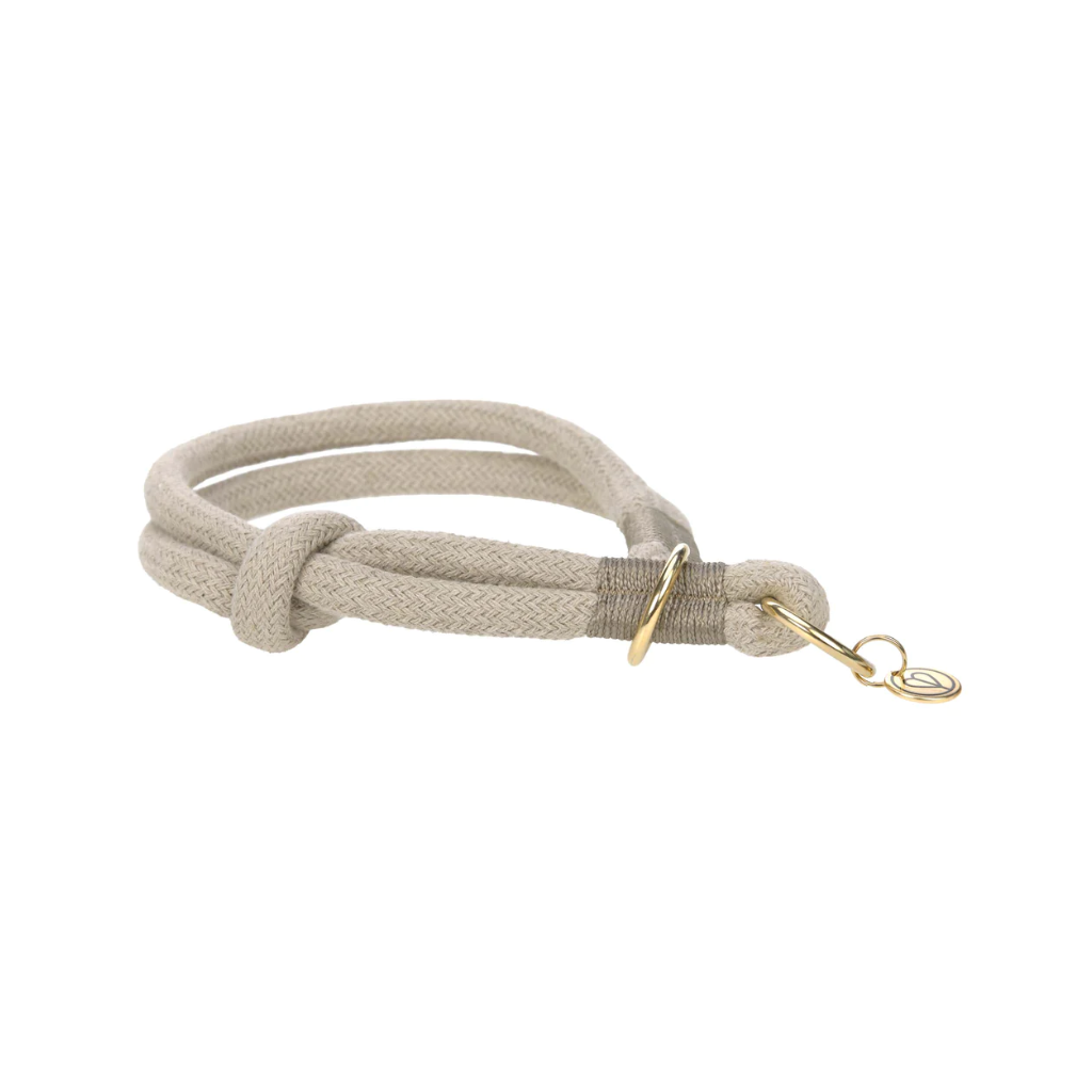Zugstopp Hundehalsband MILA geflochten Natur - Palopa
