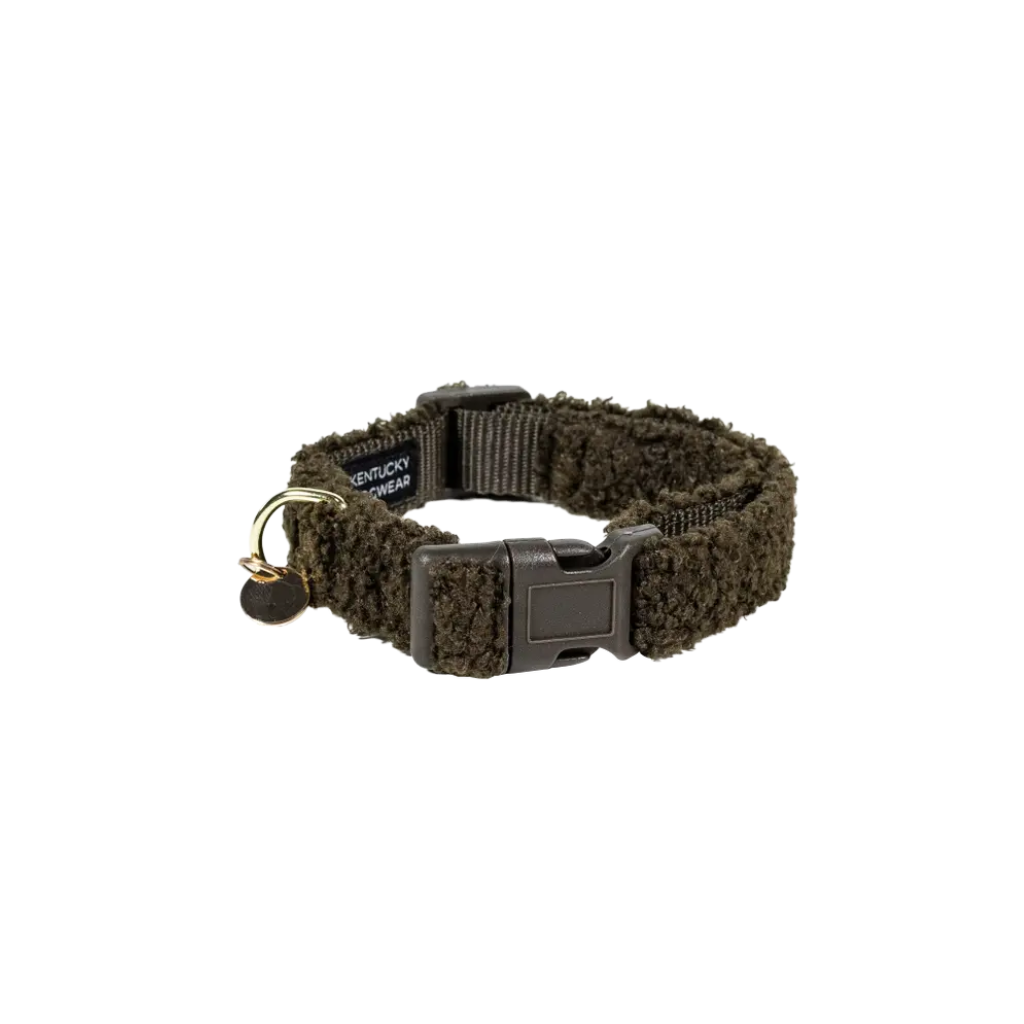 Hundehalsband Teddy Fleece Oliv - Kentucky Dogwear