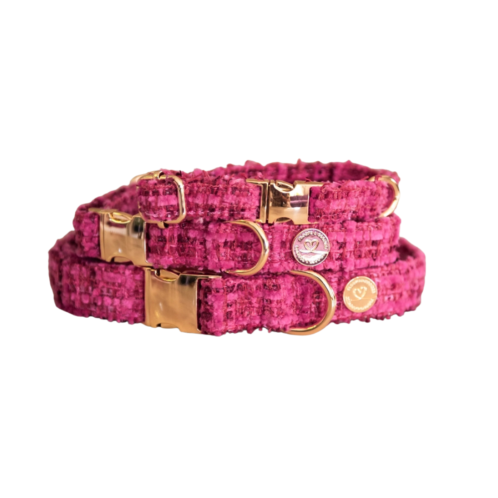 Halsband Tweed CHLOE Pink - floofs & cookies