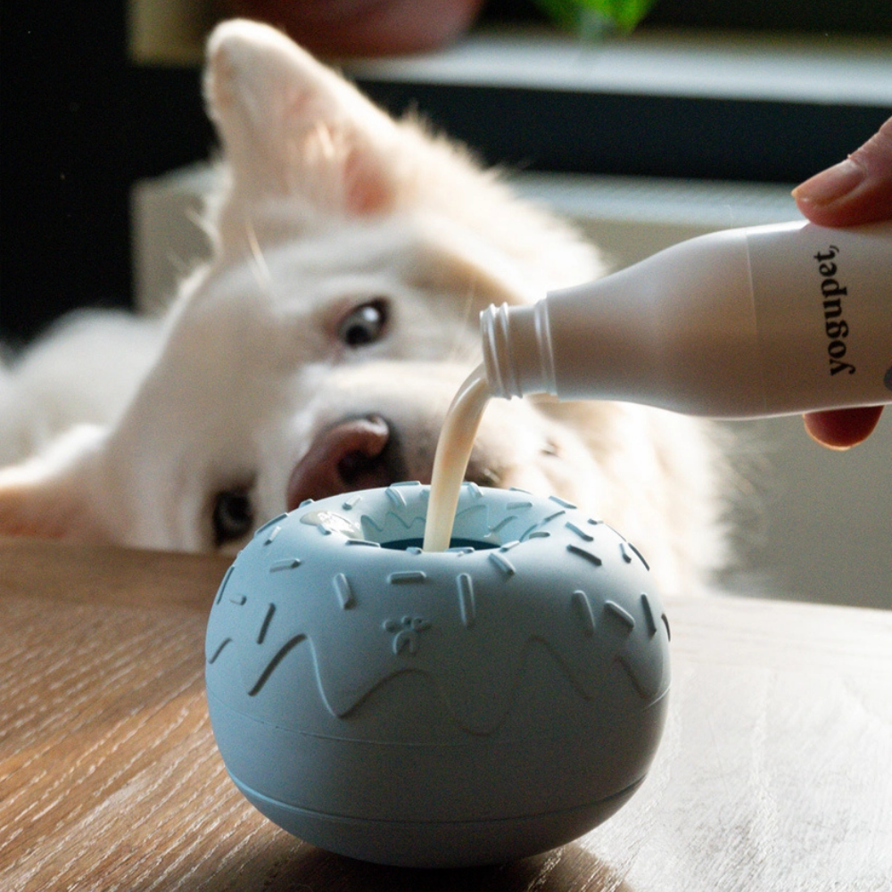 Hund mit Beschäftigungsspielzeug - Yoomy Donut Blau - INOOKO