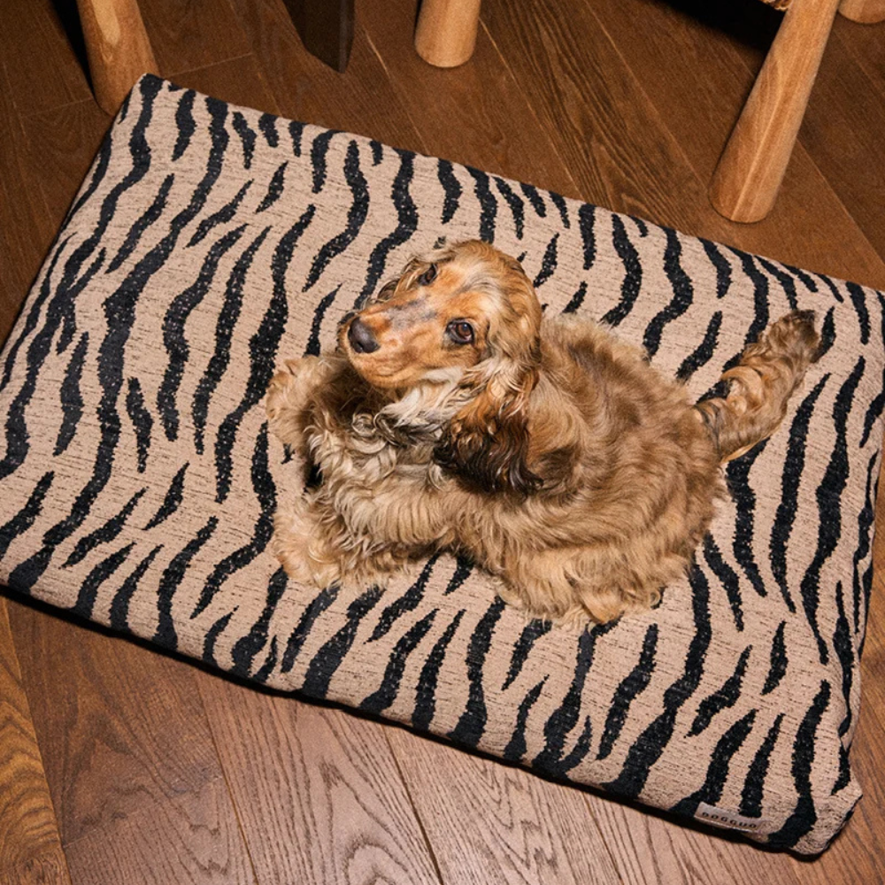 Hund auf Zebra Hundekissen Beige/Black - DOGGUO
