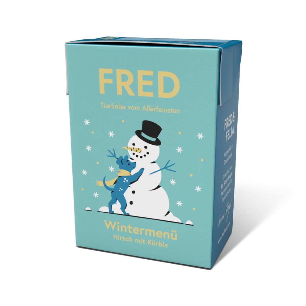 Hunde Nassfutter FRED Wintermenü Hirsch mit Kürbis 190g