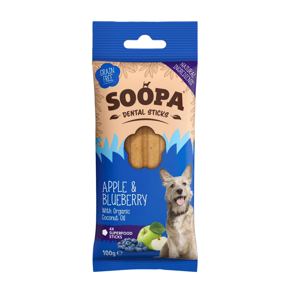 Hundeleckerli Apfel & Blaubeere Dental Sticks - Soopa