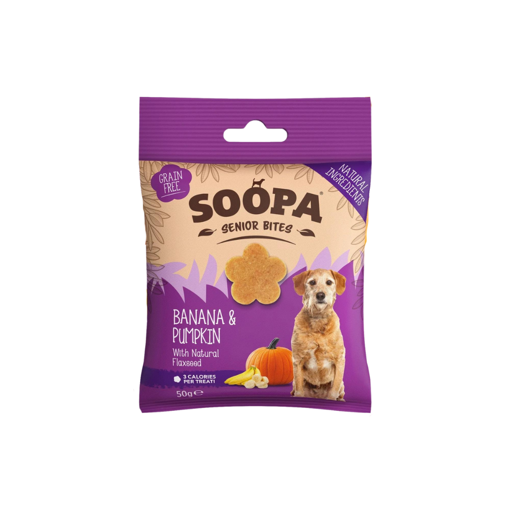 Hundeleckerli Banane & Kürbis Healthy Bites für Senioren - Soopa