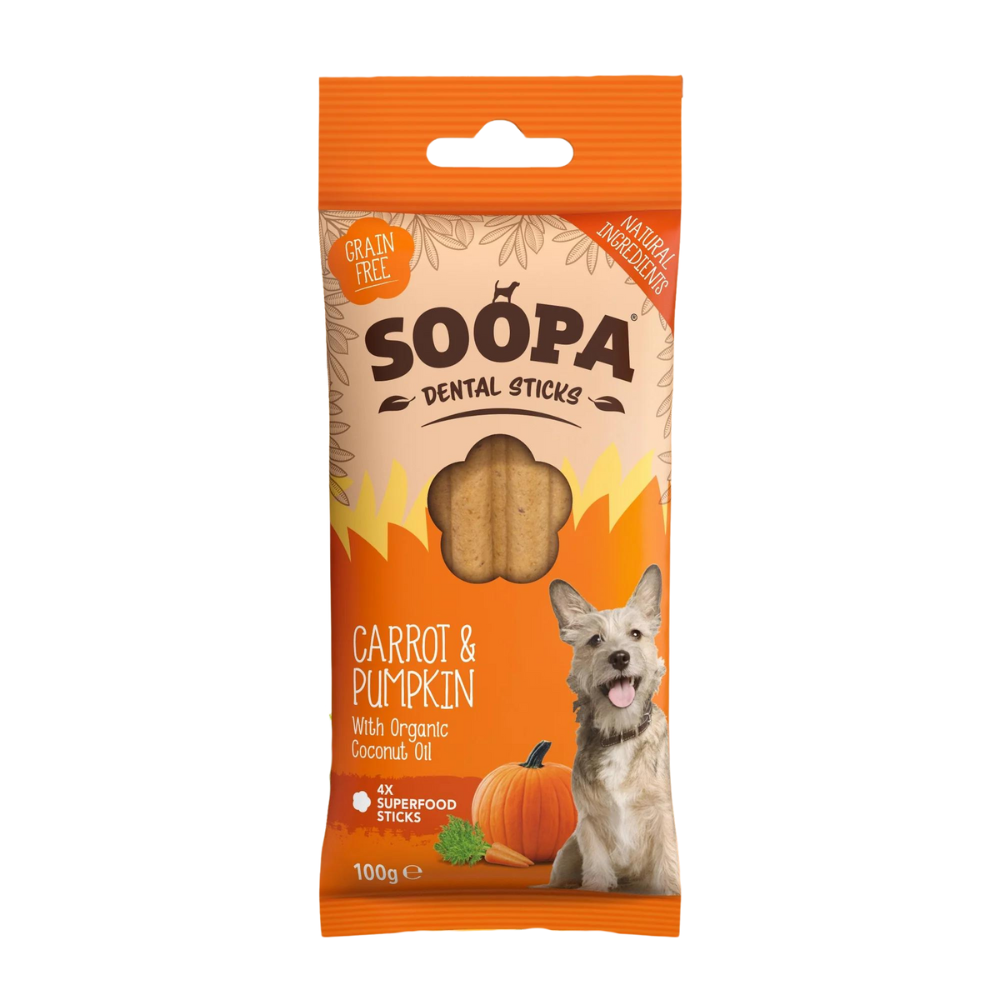 Hundeleckerli Karotte & Kürbis Dental Sticks - Soopa