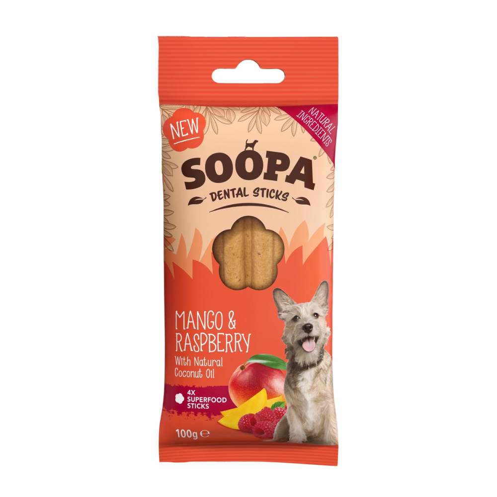 Hundeleckerli Mango & Himbeere Dental Sticks - Soopa