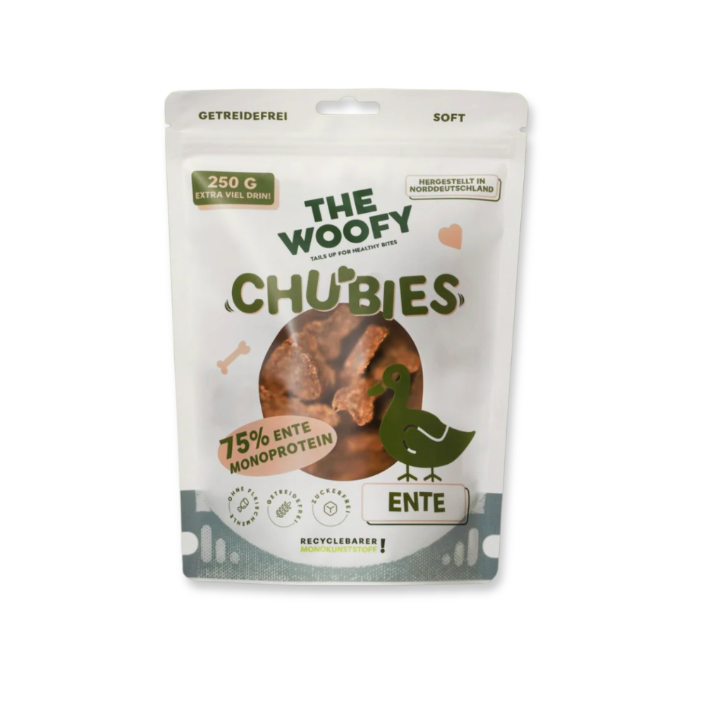 Hundesnack Monoprotein Chubies Ente - THE WOOFY