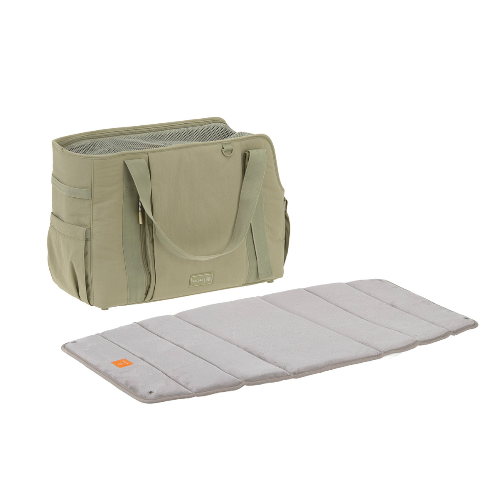 Hundetragetasche WEDA Crinkled Pale Olive inklusive Reisematte - PALOPA