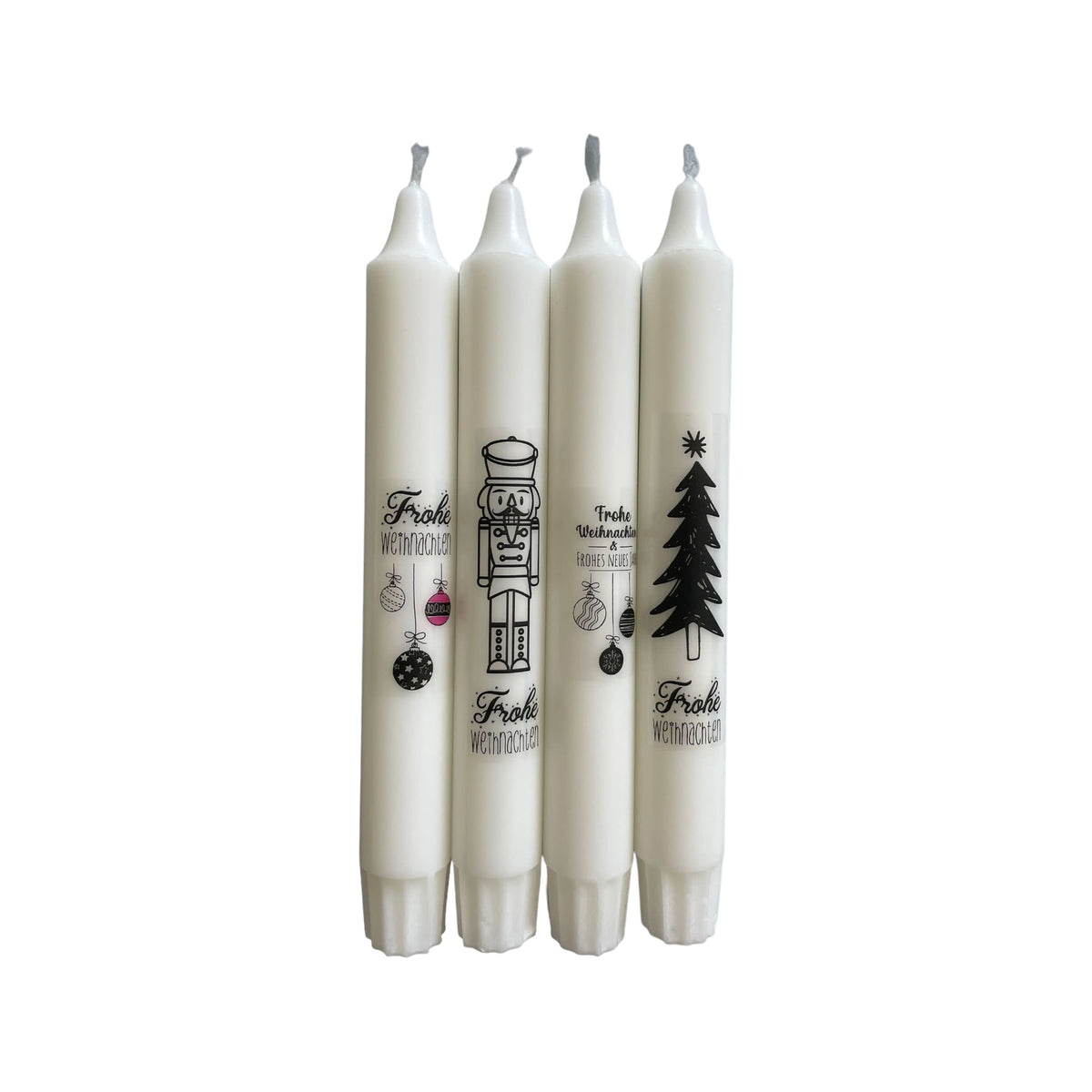 4 Stabkerzen mit Weihnachtsmotive