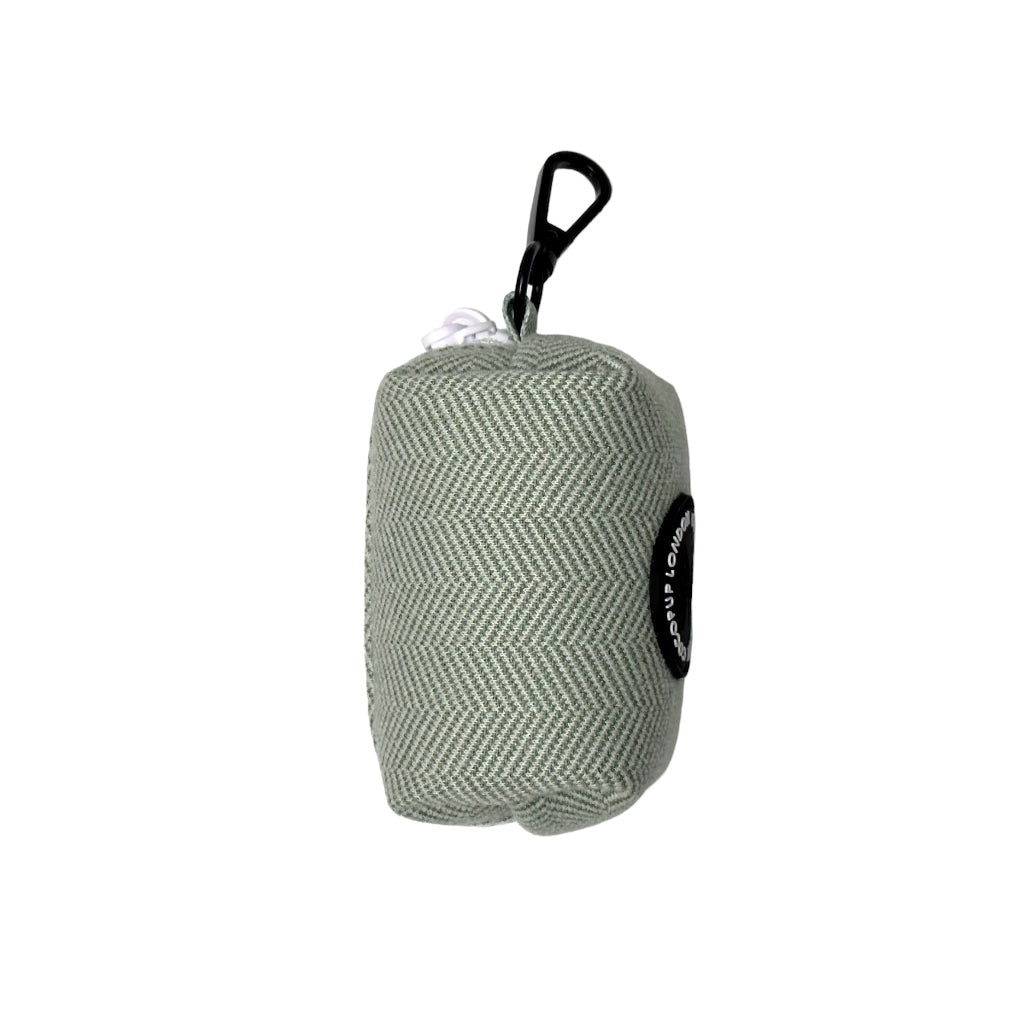 Seitenansicht Kotbeutelspender Tweed Sage - COCOPUP London