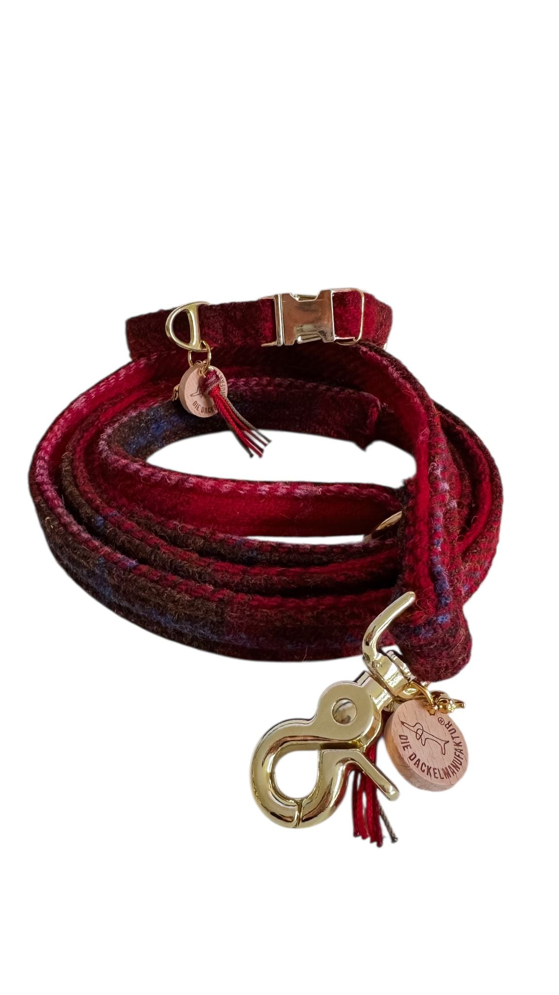 Halsband Harris Tweed® Dark Red ca. 1,30m