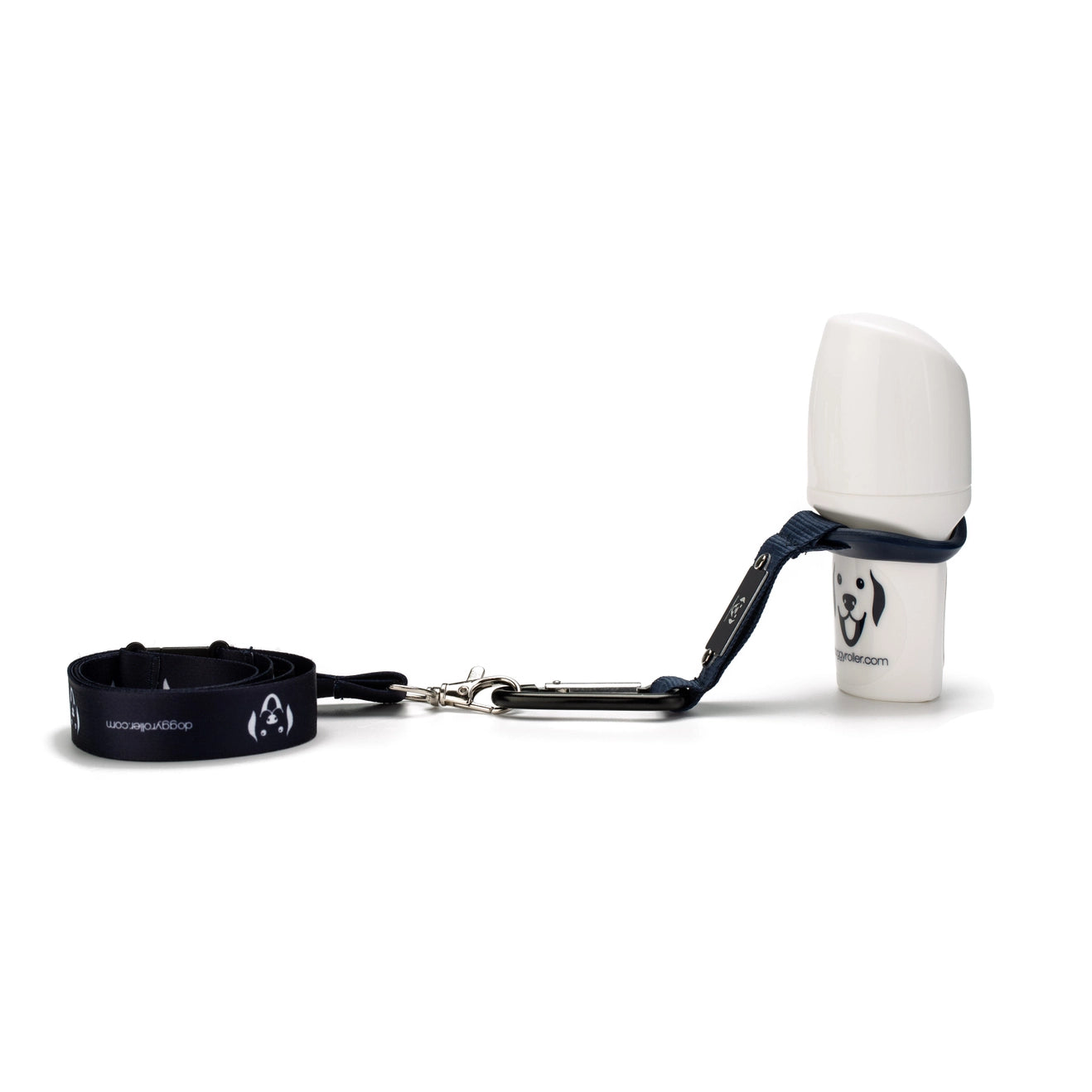 Doggyroller mit Karabinerhalterung + Umhängeband Navy