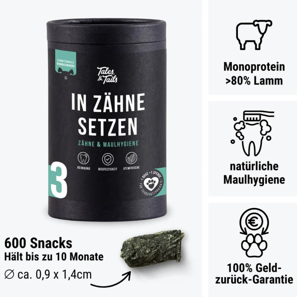 Inhalt In Zähne setzen Nr. 3 - Zahnpflege-Snack für Hunde - Tales & Tails