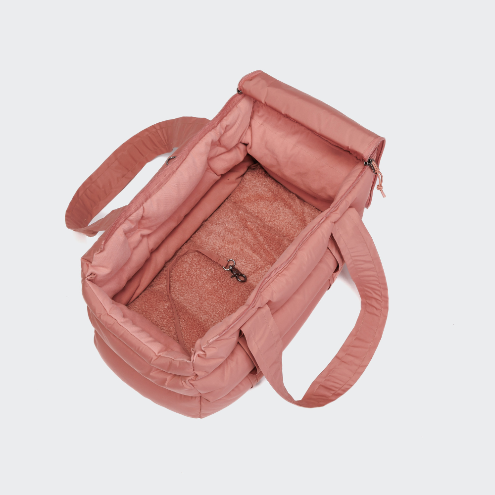Innenansicht Cloud7 Hundetasche Montreal Faded Rosé Minileine mit Karabiner