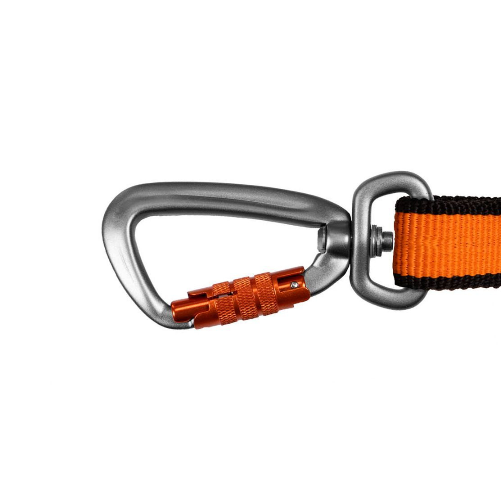 Twistlock Karabiner Hundeleine BUNGEE Leash 2.0 black/orange non-stop dogwear®