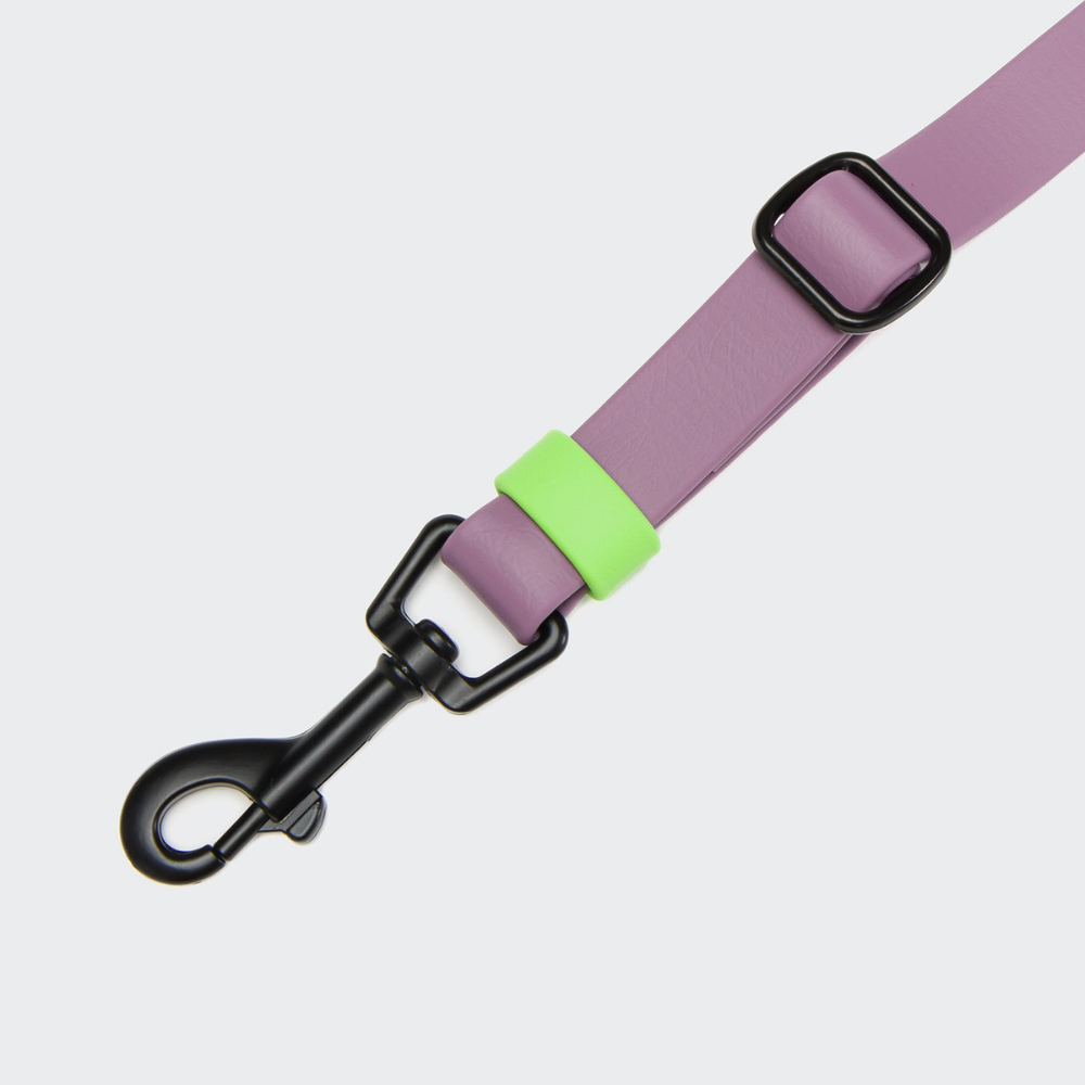 Karabiner Cloud7 Handsfree Hundeleine BioThane Ipanema Lilac Neon Green