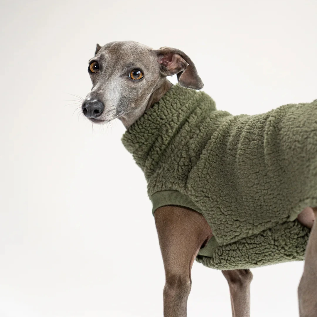 KARMA HUND Longshirt Teddy 2.0 für Windhunde in Dark Olive