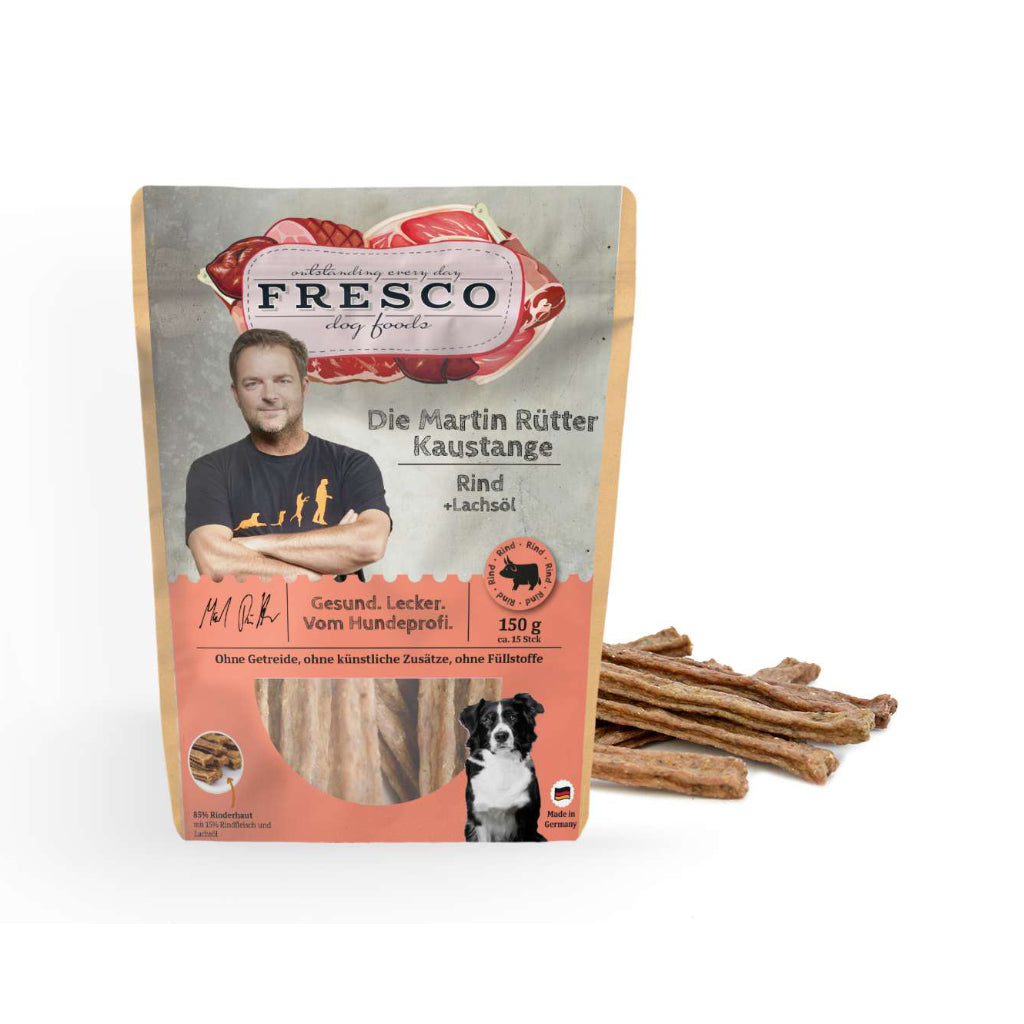 Die Martin Rütter Kaustange mit Rind und Lachsöl