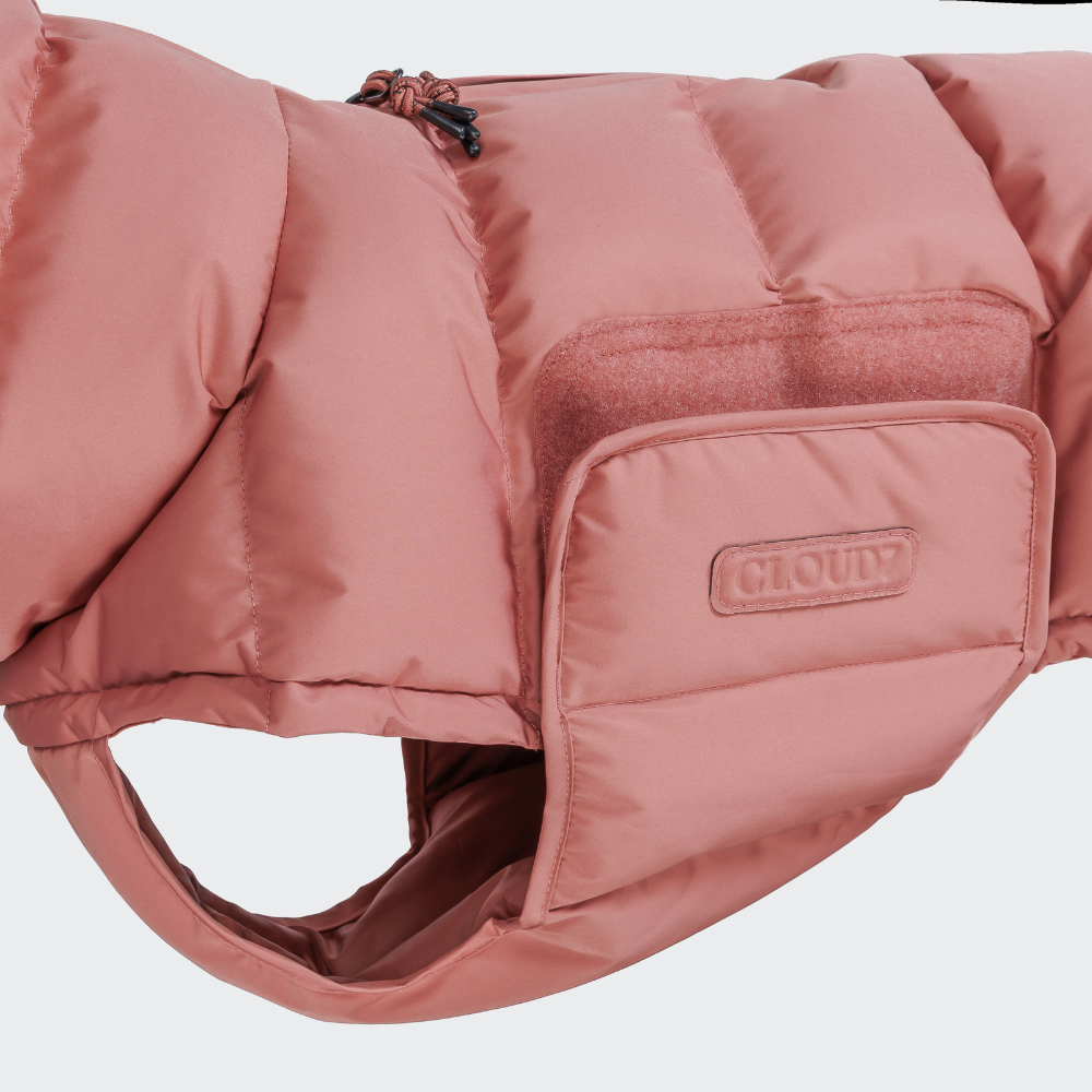 Klettverschluss Bauchschutz Cloud7 Hundemantel Winter ALASKA Faded Rosé