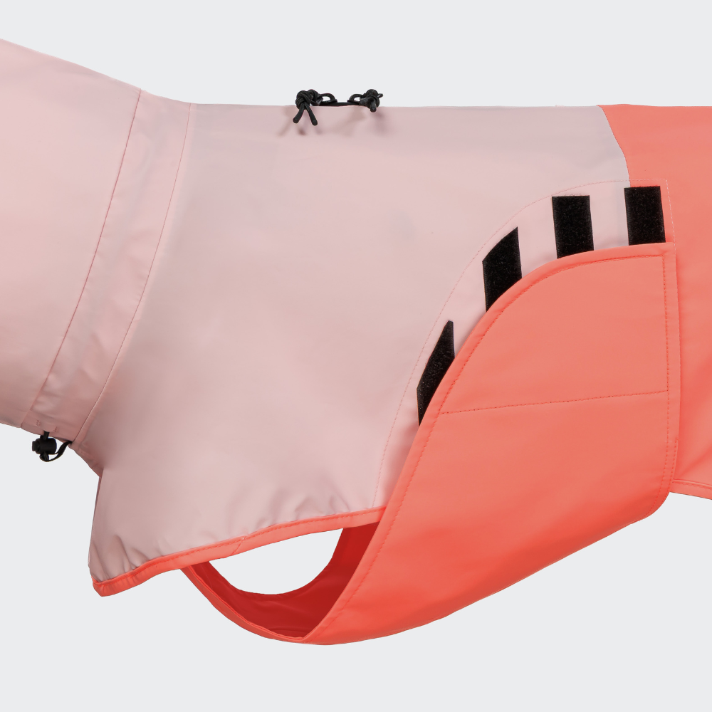 Klettverschluss Bauchschutz Cloud7 AKTIV Hunderegenmantel Peach-Neon Peach