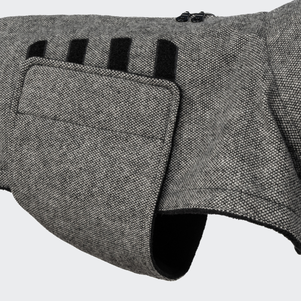 Klettverschluss Bauchschutz Cloud7 Hundemantel Brooklyn Tweed Black