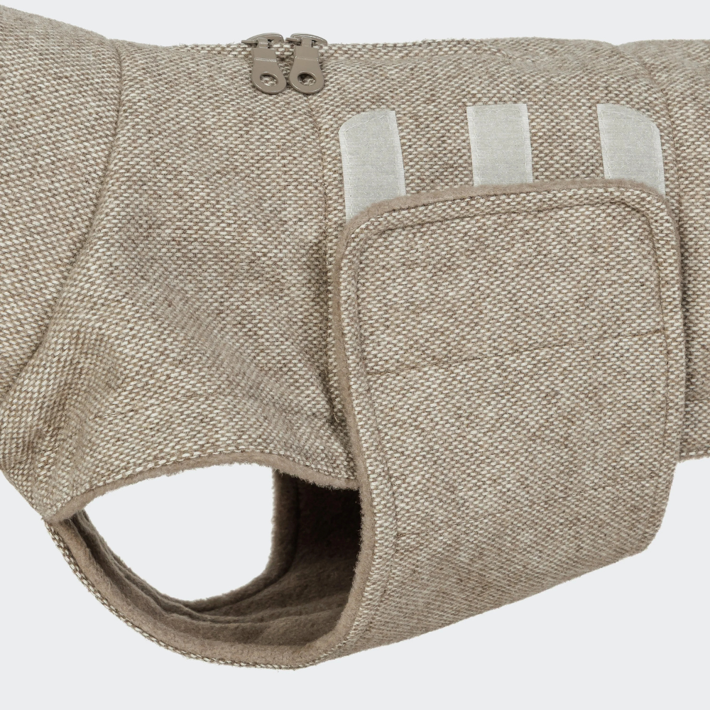 Klettverschluss Bauchschutz Cloud7 Hundemantel DACKEL Brooklyn Tweed Beige