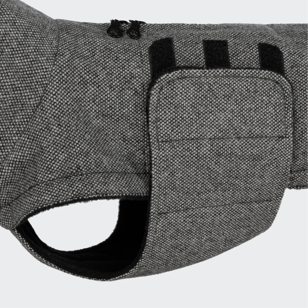 Klettverschluss Bauchschutz Cloud7 Hundemantel DACKEL Brooklyn Tweed Black