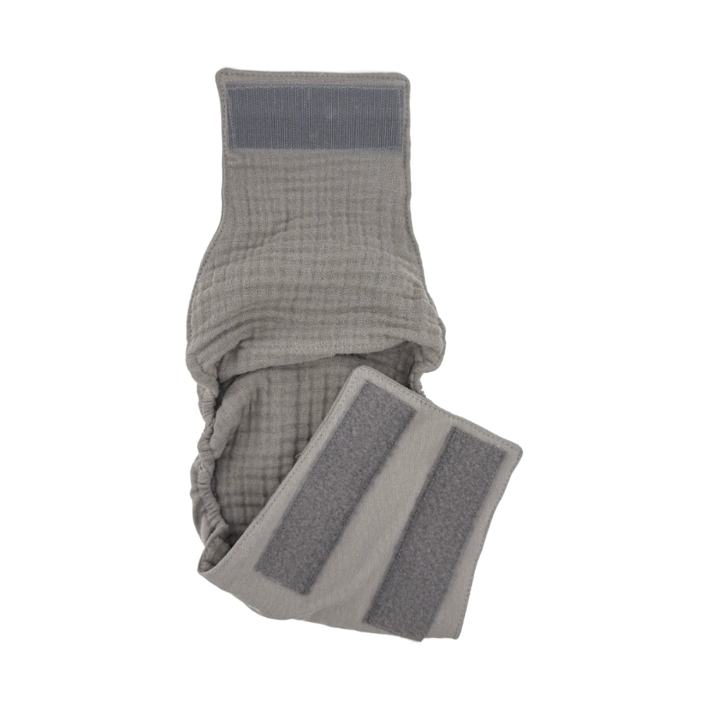 Klettverschluss Rüdenwindel LEON aus Bio-Baumwolle STONE GREY - lill's