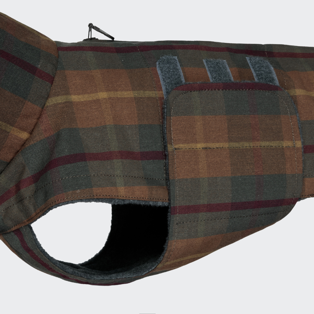 Klettverschluss Bauchschutz Cloud7 Hundemantel DACKEL Brooklyn Waxed Tartan