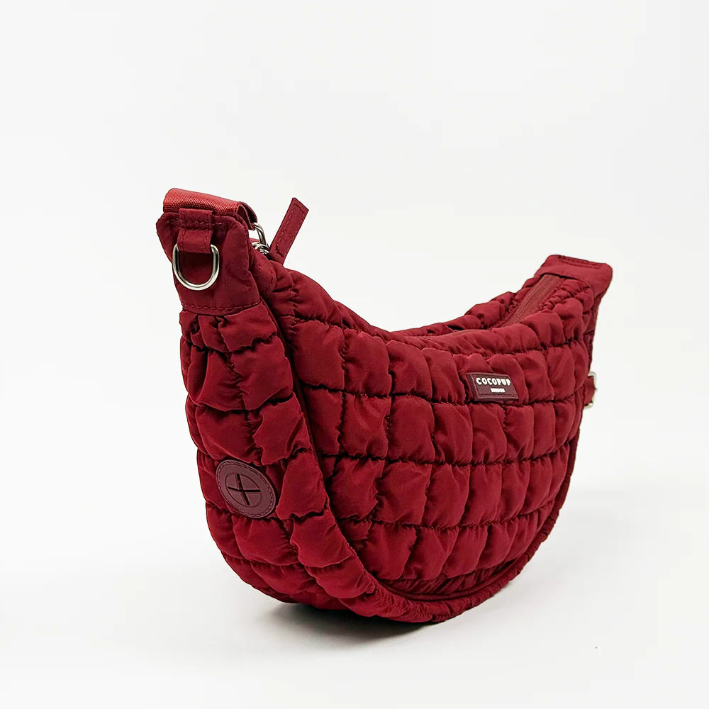 Kotbeutelspender Gassitasche Crossbody Pufferbag CRESCENT MERLOT - Cocopup London