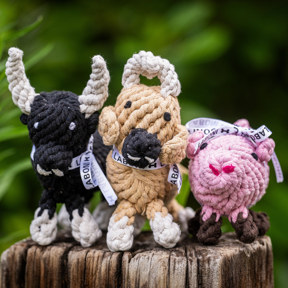 LABONI Hundekauspielzeug EL TORO, MAMA MOO & PIGGY PIG