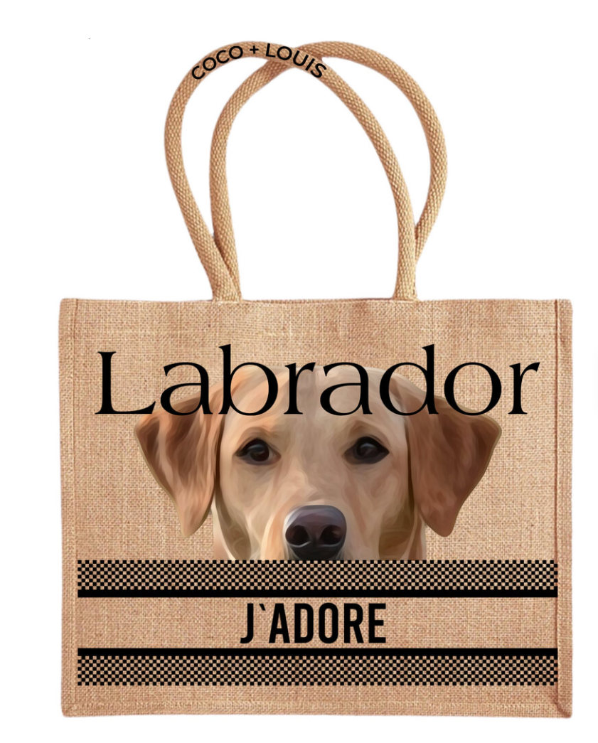 COCO + LOUIS Shopper mit Hundemotiv Labrador gelb