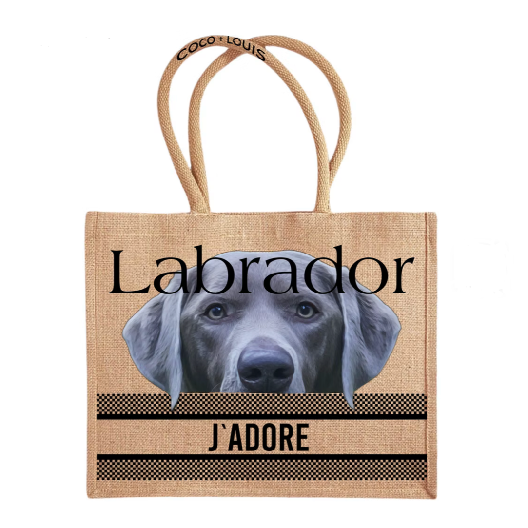 COCO + LOUIS Jute Shopper mit verschiedenen Hundemotiven