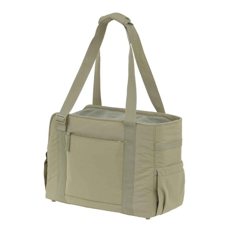 Lange Trageriemen Hundetragetasche WEDA Crinkled Pale Olive - PALOPA