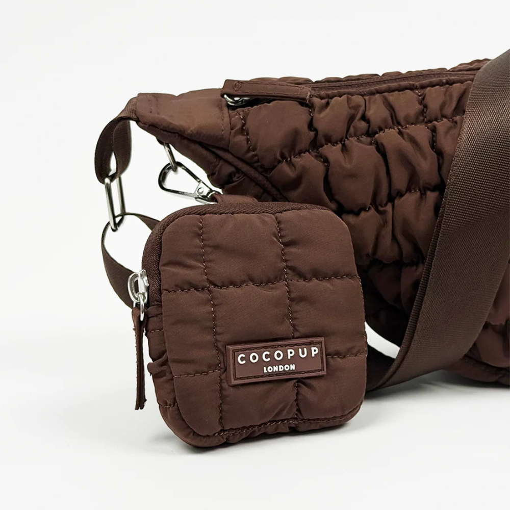 Leckerlibeutel zur Gassitasche Crossbody Puffer Bag ESPRESSO - Cocopup London