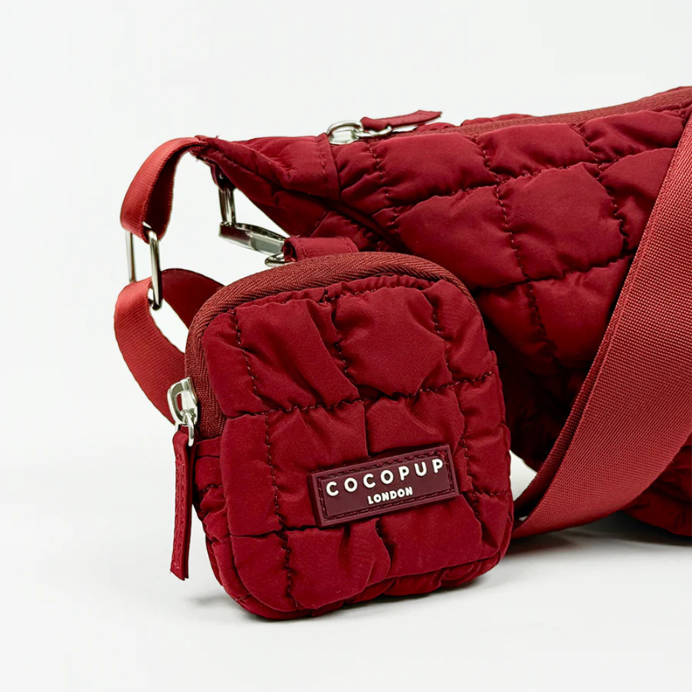 Leckerlibeutel zur Gassitasche Crossbody Puffer Bag MERLOT - Cocopup London