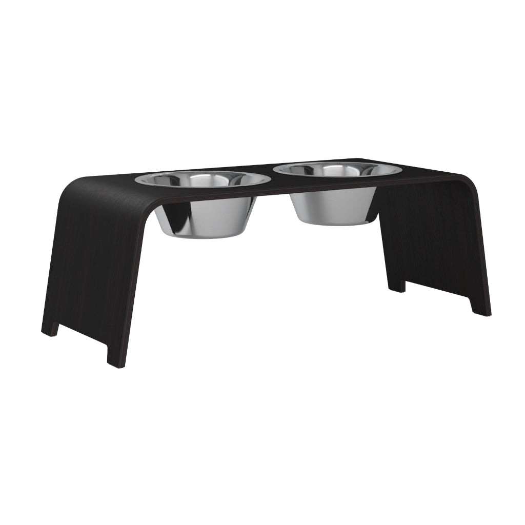 dogBar® Classic L Eiche dunkel mit Edelstahl Napf