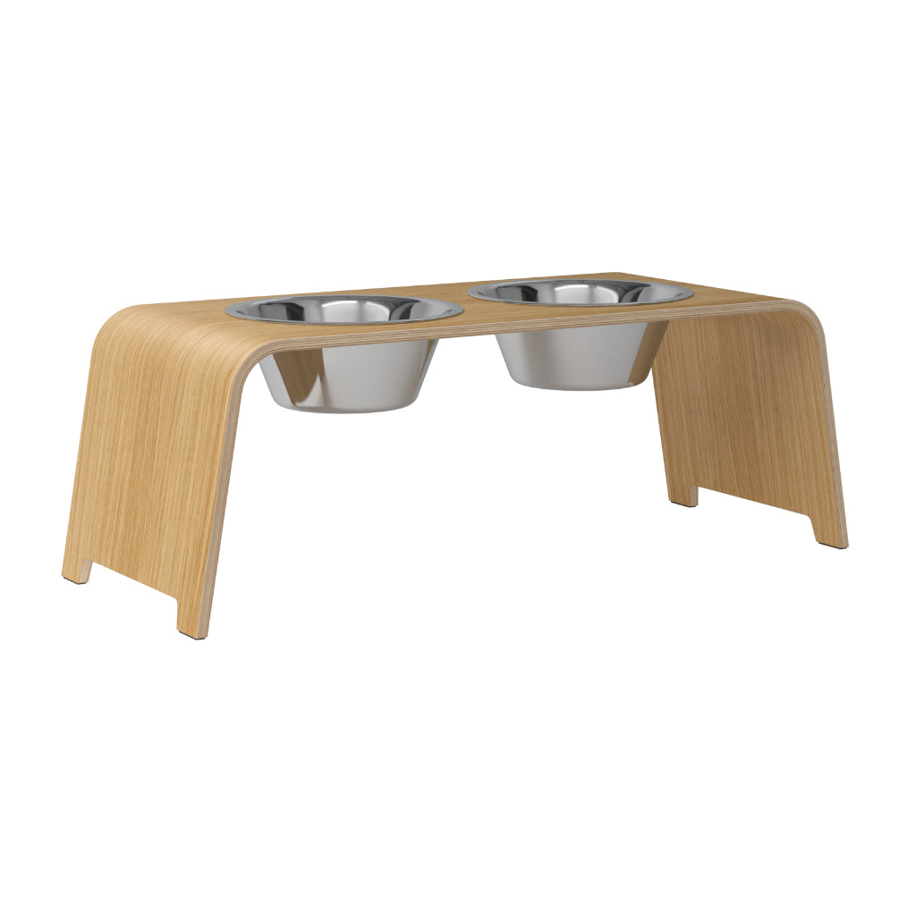 dogBar® Classic L Eiche hell mit Edelstahl Napf