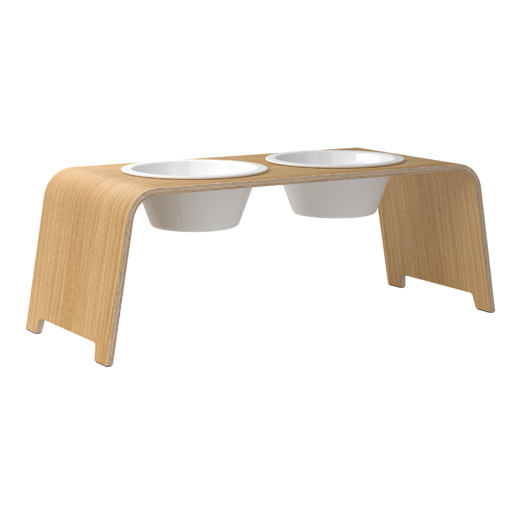 dogBar® Classic L Eiche hell mit Porzellan Napf