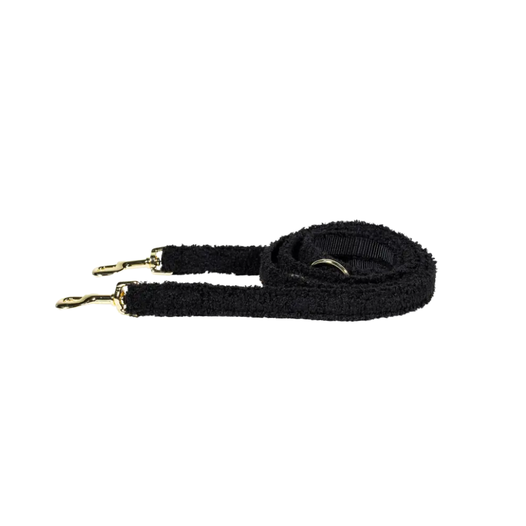 Hundeleine verstellbar TEDDY FLEECE Schwarz 200 cm - Kentucky Dogwear