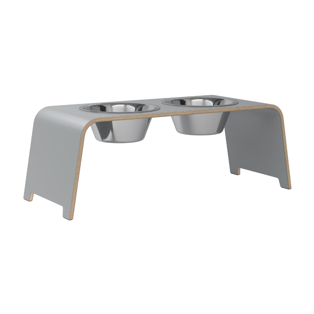 dogBar® Classic L grau mit Edelstahl Napf